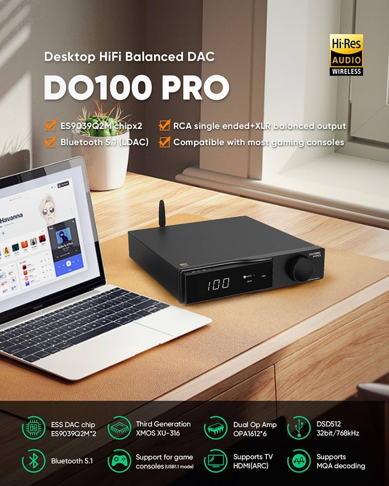 Amazon.com: SMSL DO100 PRO HiFi Balanced DAC 2X ES9039Q2M